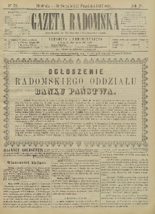 Gazeta Radomska, 1887, R. 4, nr 72