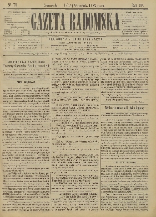 Gazeta Radomska, 1887, R. 4, nr 73