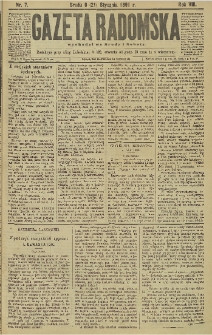 Gazeta Radomska, 1891, R. 8, nr 7