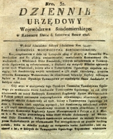 Dziennik Urzędowy Wojew&oacute;dztwa Sandomierskiego, 1826, nr 32