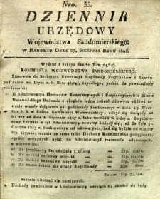 Dziennik Urzędowy Województwa Sandomierskiego, 1826, nr 35
