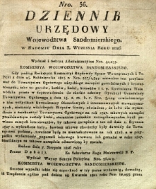 Dziennik Urzędowy Województwa Sandomierskiego, 1826, nr 36