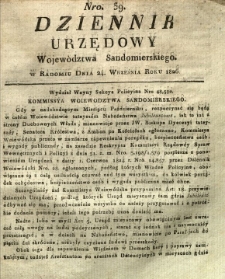 Dziennik Urzędowy Województwa Sandomierskiego, 1826, nr 39