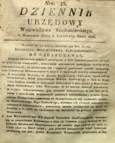 Dziennik Urzędowy Województwa Sandomierskiego, 1826, nr 45