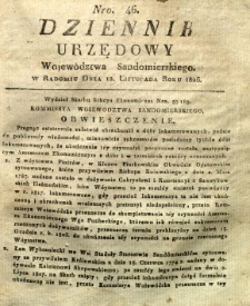 Dziennik Urzędowy Województwa Sandomierskiego, 1826, nr 46