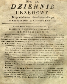 Dziennik Urzędowy Województwa Sandomierskiego, 1826, nr 47