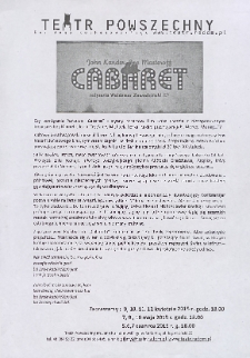 [Ulotka „Cabaret” ; „Cafe sax”] / Teatr Powszechny im. Jana Kochanowskiego w Radomiu