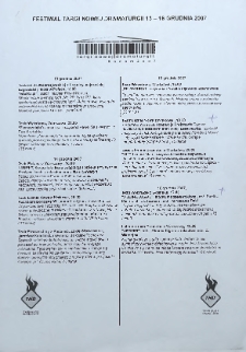 Festiwal Targi Nowej Dramaturgii 13-16 grudnia 2007