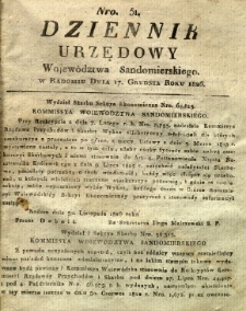 Dziennik Urzędowy Województwa Sandomierskiego, 1826, nr 51