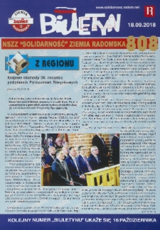 Biuletyn NSZZ "Solidarność" Ziemia Radomska, 2018, nr 808
