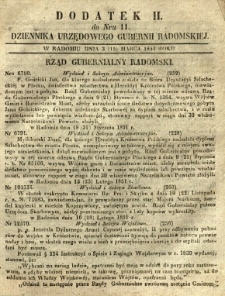 Dziennik Urzędowy Gubernii Radomskiej, 1851, nr 11, dod. II
