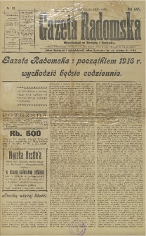 Gazeta Radomska, 1915, R. 30, nr 102