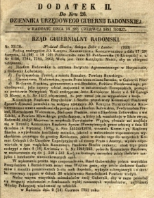 Dziennik Urzędowy Gubernii Radomskiej, 1851, nr 26, dod. II