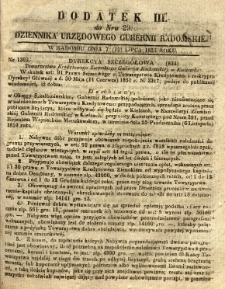 Dziennik Urzędowy Gubernii Radomskiej, 1851, nr 29, dod. III