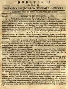 Dziennik Urzędowy Gubernii Radomskiej, 1851, nr 31, dod.II