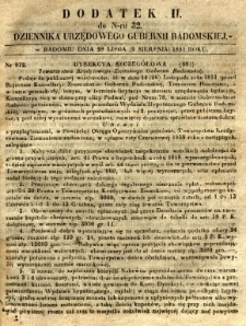Dziennik Urzędowy Gubernii Radomskiej, 1851, nr 32, dod.II