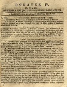 Dziennik Urzędowy Gubernii Radomskiej, 1851, nr 32, dod.IV