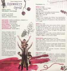 Frances Hodgson Burnett „Tajemniczy ogród” / Teatr Powszechny im. Jana Kochanowskiego w Radomiu