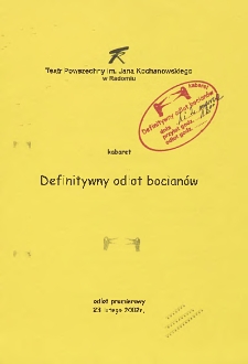 „Definitywny odlot bocianów” / Teatr Powszechny im. Jana Kochanowskiego w Radomiu