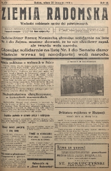 Ziemia Radomska, 1930, R. 3, nr 172