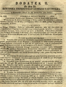 Dziennik Urzędowy Gubernii Radomskiej, 1851, nr 35, dod. II