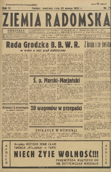 Ziemia Radomska, 1933, R. 6, nr 71