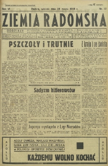 Ziemia Radomska, 1933, R. 6, nr 72