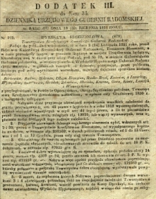 Dziennik Urzędowy Gubernii Radomskiej, 1851, nr 35, dod. III
