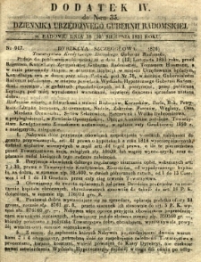 Dziennik Urzędowy Gubernii Radomskiej, 1851, nr 35, dod. IV