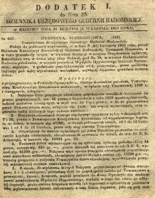 Dziennik Urzędowy Gubernii Radomskiej, 1851, nr 36, dod. I