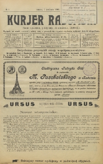 Kurjer Radomski, 1906, R. 1, nr 1