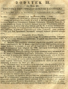 Dziennik Urzędowy Gubernii Radomskiej, 1851, nr 40, dod. III