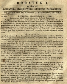 Dziennik Urzędowy Gubernii Radomskiej, 1851, nr 41, dod. I