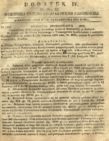 Dziennik Urzędowy Gubernii Radomskiej, 1851, nr 42, dod. IV