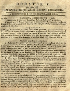Dziennik Urzędowy Gubernii Radomskiej, 1851, nr 42, dod. V