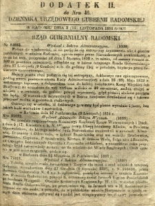 Dziennik Urzędowy Gubernii Radomskiej, 1851, nr 46, dod. II