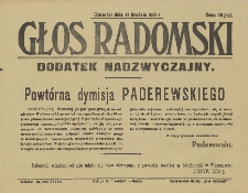 Dodatek nadzwyczajny do Głosu Radomskiego, 1919, R. 4