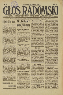 Głos Radomski, 1919, R. 4, nr 185