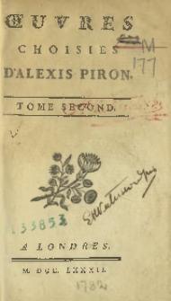 Oeuvres choisies d'Alexis Piron T. 2