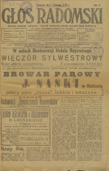 Głos Radomski, 1920, R. 4, nr 1