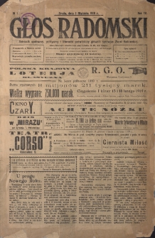 Głos Radomski, 1919, R. 4, nr 1