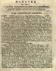 Dziennik Urzędowy Gubernii Radomskiej, 1854, nr 1, dod. I