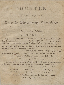 Dziennik Departamentowy Radomski, 1816, nr 2, dod.