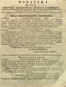 Dziennik Urzędowy Gubernii Radomskiej, 1854, nr 2, dod. II