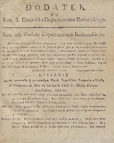 Dziennik Departamentowy Radomski, 1812, nr 3, dod.
