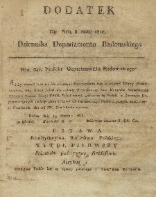 Dziennik Departamentowy Radomski, 1816, nr 8, dod.