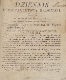 Dziennik Departamentowy Radomski, 1812, nr 6