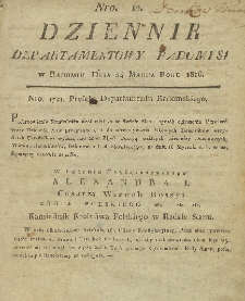 Dziennik Departamentowy Radomski, 1816, nr 12