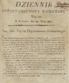 Dziennik Departamentowy Radomski, 1812, nr 10