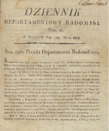 Dziennik Departamentowy Radomski, 1812, nr 11